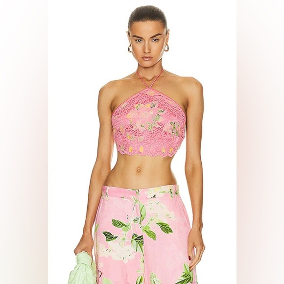 HEMANT AND NANDITA Pakhi Crop Top in Pink NWT Large - Picture 1 of 16